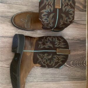 Brown and Blue Western Boots